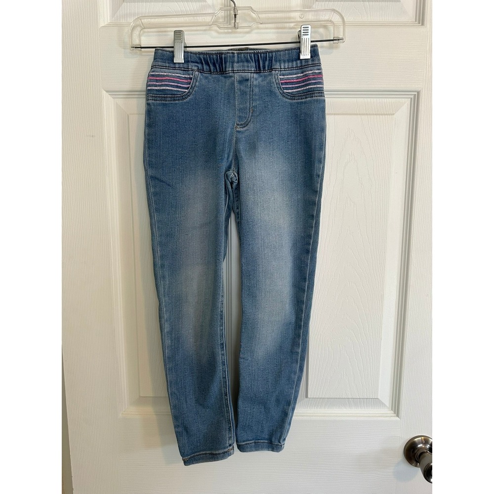 Carters Girls Blue Denim Jeggings Stretch Pull On Pants Slim‎ Fit Size 7